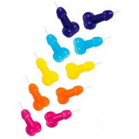 Набор из 10 разноцветных свечей «Мини пенис»