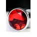 Серебристая анальная втулка Metal с рубиновым кристаллом - 9,5 см.