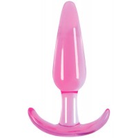 Гладкая розовая анальная пробка Jelly Rancher T-Plug Smooth - 10,9 см.
