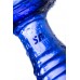 Синий двусторонний стеклянный фаллоимитатор Double Crystal - 19,5 см.