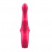 Розовый вибратор со стимулятором клитора и ручкой-кольцом - 22,6 см.