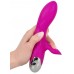 Лиловый вибратор-кролик Super Soft Silicone Sucking Vibrator - 20 см.