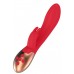 Красный вибратор Opulent с функцией нагрева и клиторальной стимуляцией - 20 см.