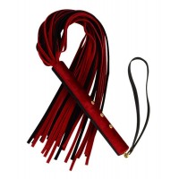 Красно-черная велюровая плеть  Домино  - 56 см.