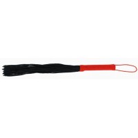 Черная плеть-флогер с красной ручкой - 50 см.