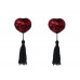 Красные пэстисы-сердечки Gipsy с черными кисточками