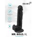 Черный реалистичный фаллоимитатор Mr. Bold XL - 22 см.