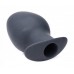 Большая черная анальная пробка Ass Goblet Silicone Hollow Anal Plug Large - 11,18 см.