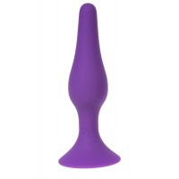 Фиолетовая силиконовая анальная пробка размера XL - 15 см. FFF