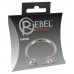 Серебристое металлическое кольцо для пениса Rebel с шариками