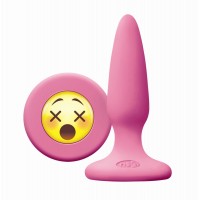 Розовая силиконовая пробка Emoji Face WTF - 8,6 см.