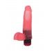 Гелевый вибратор в виде розового фаллоса с мошонкой - 16,5 см.