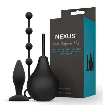 Анальный набор Nexus Anal Beginner Kit: пробка, душ и шарики