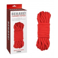 Красная веревка для шибари Bing Love Rope - 10 м.