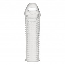 Текстурированная насадка на пенис Clear Textured Penis Enhancing Sleeve Extension - 16,5 см.