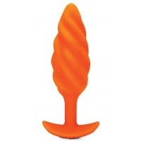 Оранжевый спиральный анальный виброплаг Swirl - 13,5 см.