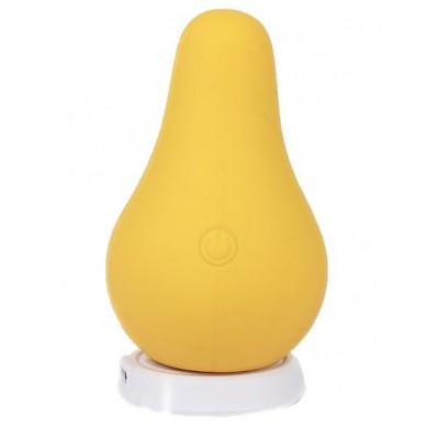 Желтый перезаряжаемый вибратор Juicy Pear - 8,2 см.