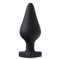Черная анальная пробка с основанием-сердечком Spank Me Butt Plug - 8,5 см.