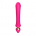 Розовый вибратор-кролик с ручкой-кольцом - 24,6 см.