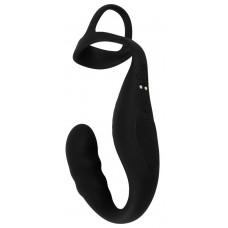 Черное эрекционное кольцо со стимуляцией промежности и анальной пробкой Cock Ring with RC Prostate Plug Черное эрекционное кольцо со стимуляцией промежности и анальной пробкой Cock Ring with RC Prostate Plug