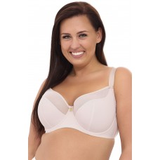 Однотонный бюстгальтер на косточках с мягкой чашкой plus size