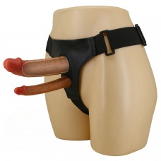 Темно-бежевый фаллопротез для двойного проникновения - 17,5 см. Темно-бежевый фаллопротез для двойного проникновения - 17,5 см.