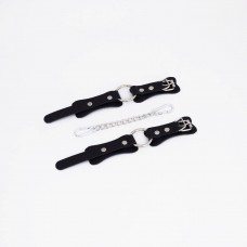 Черные кожаные наручники с кольцом Черные кожаные наручники с кольцом