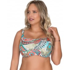 Купальный лиф-топ с растительным орнаментом