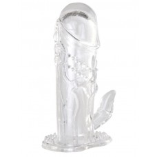 Прозрачная гелевая насадка с клиторальным отростком - 13 см. Прозрачная гелевая насадка с клиторальным отростком - 13 см.
