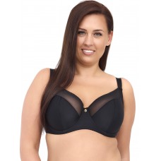 Бюстгальтер на косточках с чашками plus size из микрофибры и сетки
