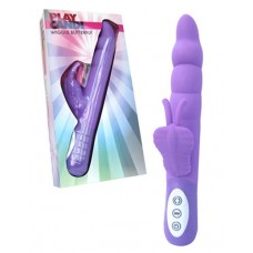 Фиолетовый вибромассажер с клиторальным стимулятором в виде бабочки PLAY CANDI WIGGLE BUTTERFLY - 17 см. Фиолетовый вибромассажер с клиторальным стимулятором в виде бабочки PLAY CANDI WIGGLE BUTTERFLY - 17 см.