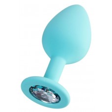 Мятная анальная втулка Brilliant с прозрачным кристаллом - 8 см. Мятная анальная втулка Brilliant с прозрачным кристаллом - 8 см.