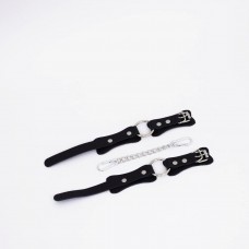 Черные кожаные оковы с кольцом Черные кожаные оковы с кольцом