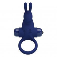 Синее эрекционное кольцо с выступом-зайчиком для стимуляции клитора Синее эрекционное кольцо с выступом-зайчиком для стимуляции клитора