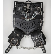 Черный ажурный кожаный набор фиксаций Черный ажурный кожаный набор фиксаций