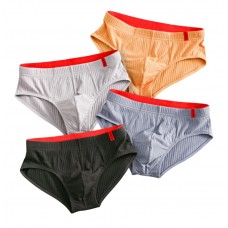 Набор из 4 мужских трусов-брифов из ткани в рубчик