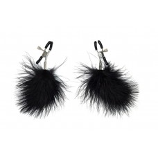 Зажимы на соски с черным пухом Euphoric Зажимы на соски с черным пухом Euphoric