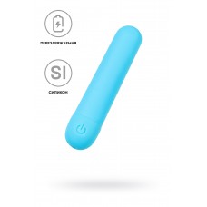 Голубая силиконовая перезаряжаемая вибропуля Murr - 10 см. Голубая силиконовая перезаряжаемая вибропуля Murr - 10 см.