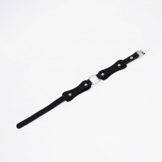 Черный кожаный ошейник с кольцом Черный кожаный ошейник с кольцом