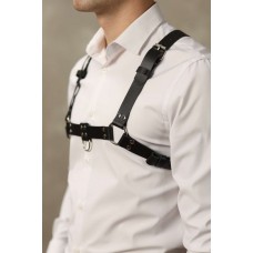 Черная мужская кожаная портупея №4 Черная мужская кожаная портупея №4