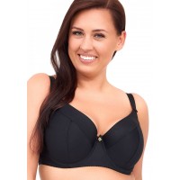 Однотонный бюстгальтер plus size на косточках с чашками из микрофибры