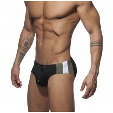 Черные мужские плавки с двухцветными вставками по бокам