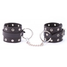 Черные кожаные оковы с люверсами Черные кожаные оковы с люверсами
